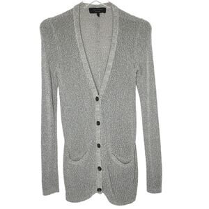 Rag and Bone S Womens Button Front Cardigan Lightweight Knit Grey